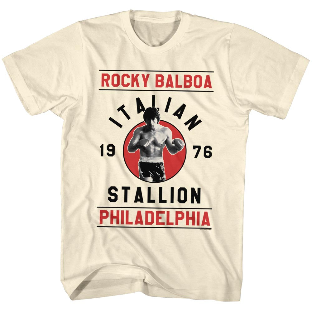 Rocky Mens S/S T-Shirt - Rocky Balboa - Solid Natural Hoodie, Sweatshirt | CiraTrend.com