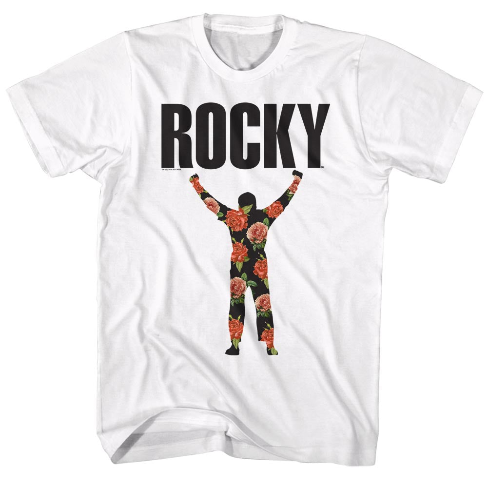 Rocky Mens S/S T-Shirt - Flower 1 - Solid White Hoodie, Sweatshirt | CiraTrend.com