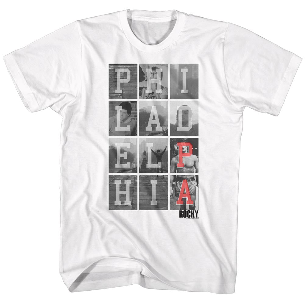 Rocky Mens S/S T-Shirt - Philly Cheese Steak - Solid White Hoodie, Sweatshirt | CiraTrend.com