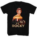 Rocky Mens S/S T-Shirt - Sunset Over Philly - Solid Black Hoodie, Sweatshirt | CiraTrend.com