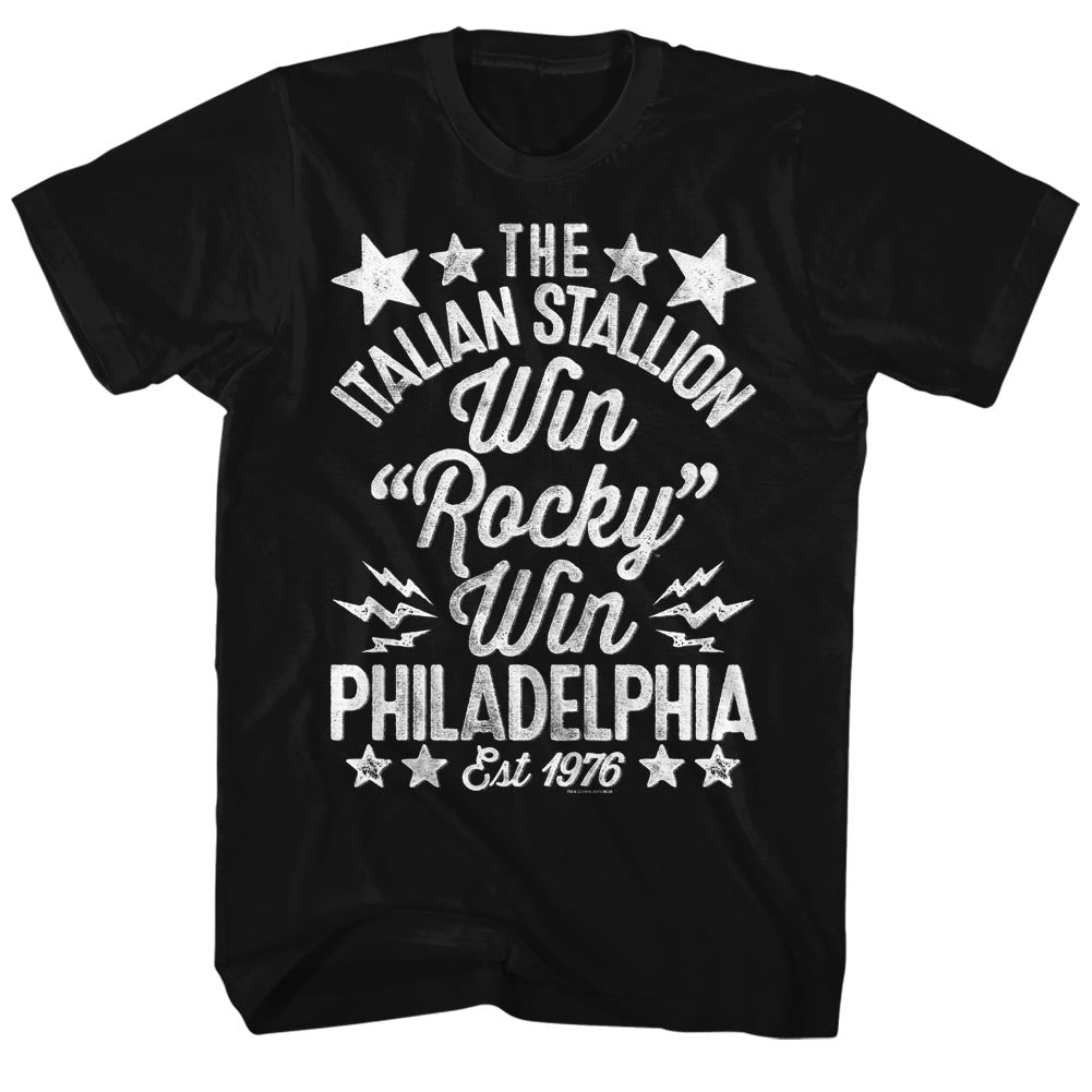 Rocky Mens S/S T-Shirt - Win Handmade - Solid Black Hoodie, Sweatshirt | CiraTrend.com