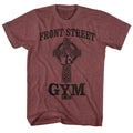 Rocky Mens S/S T-Shirt - Frontstreetgym - Heather Vintage Maroon Heather Hoodie, Sweatshirt | CiraTrend.com