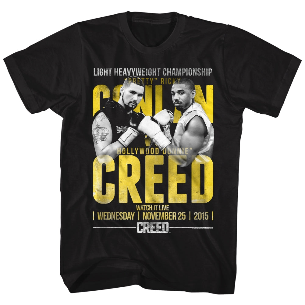 Rocky Mens S/S T-Shirt - Conlan Vs Creed - Solid Black Hoodie, Sweatshirt | CiraTrend.com