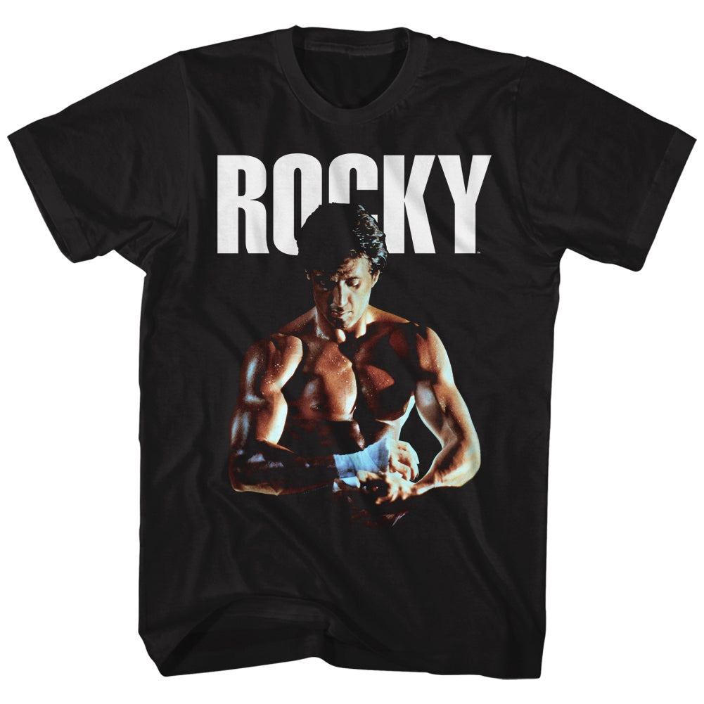 Rocky Mens S/S T-Shirt - Fist Tape - Solid Black Hoodie, Sweatshirt | CiraTrend.com
