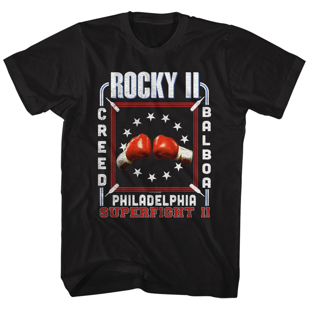 Rocky Mens S/S T-Shirt - Rocky Ii Superfight Ii - Solid Black Hoodie, Sweatshirt | CiraTrend.com