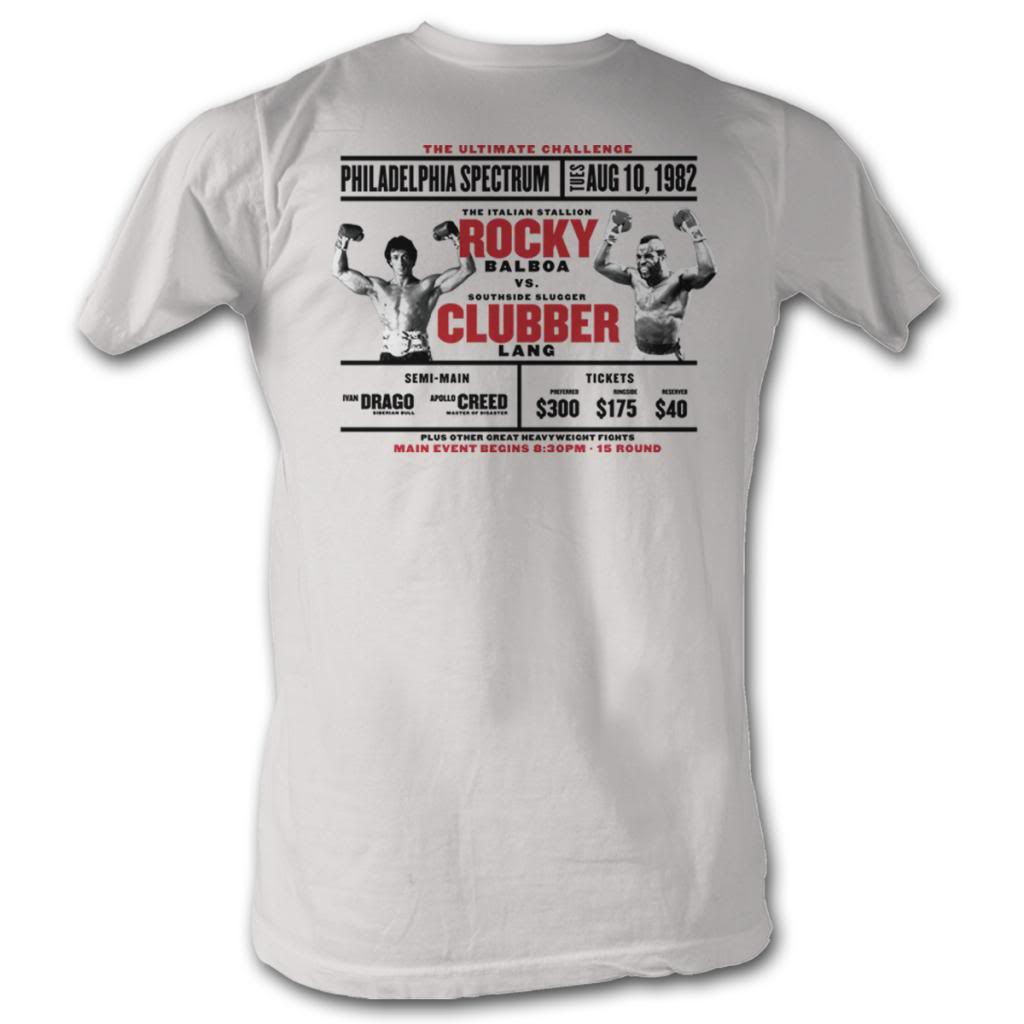 Rocky Mens S/S T-Shirt - Rocky Vs. Clubber - Solid Natural Hoodie, Sweatshirt | CiraTrend.com