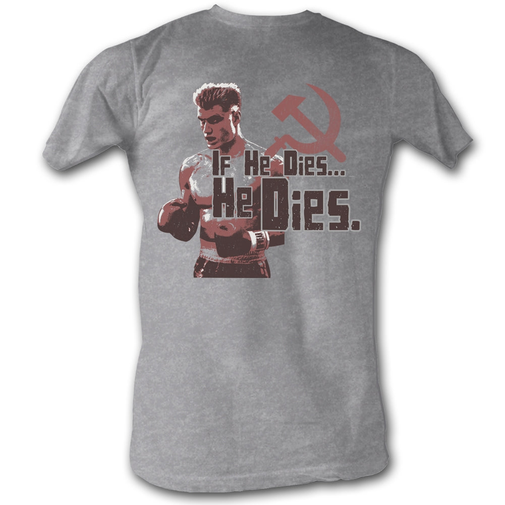 Rocky Mens S/S T-Shirt - He Dies - Heather Gray Heather Hoodie, Sweatshirt | CiraTrend.com