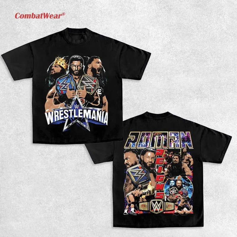 ROMAN REIGNS WRESTLEMANIA TEE , Wrestling Tee, Wrestling Graphic Tee, Wrestler Shirt, Sports Shirt, Vintage Wresting...