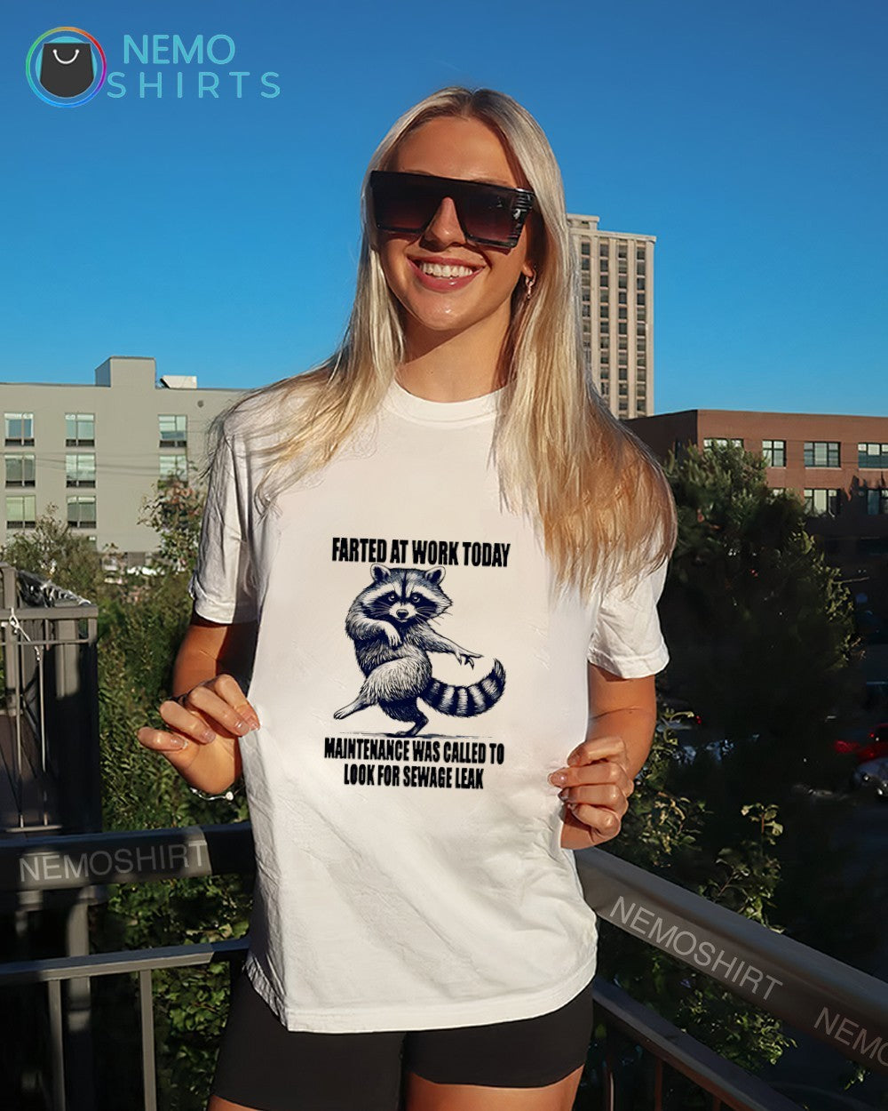 Raccoon farted at work today maintenance was called to look for sewage leak shirt