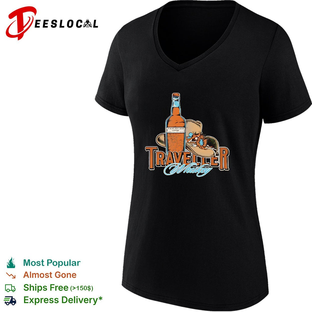 Raccoon wearing cowboy hat Traveller whiskey shirt