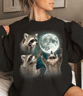 Racoons howling at the Moon T-shirt Sweatshirt, Racoon memes  Hoodie and Sweater; T-shirt Cotton Menswear | CiraTrend.com