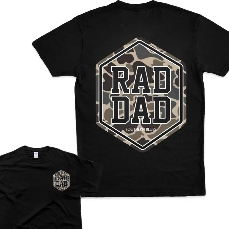 Rad Dad T-Shirt - Bold Camo Graphic for Trendy Dads Top Hoodie, Sweatshirt | CiraTrend.com