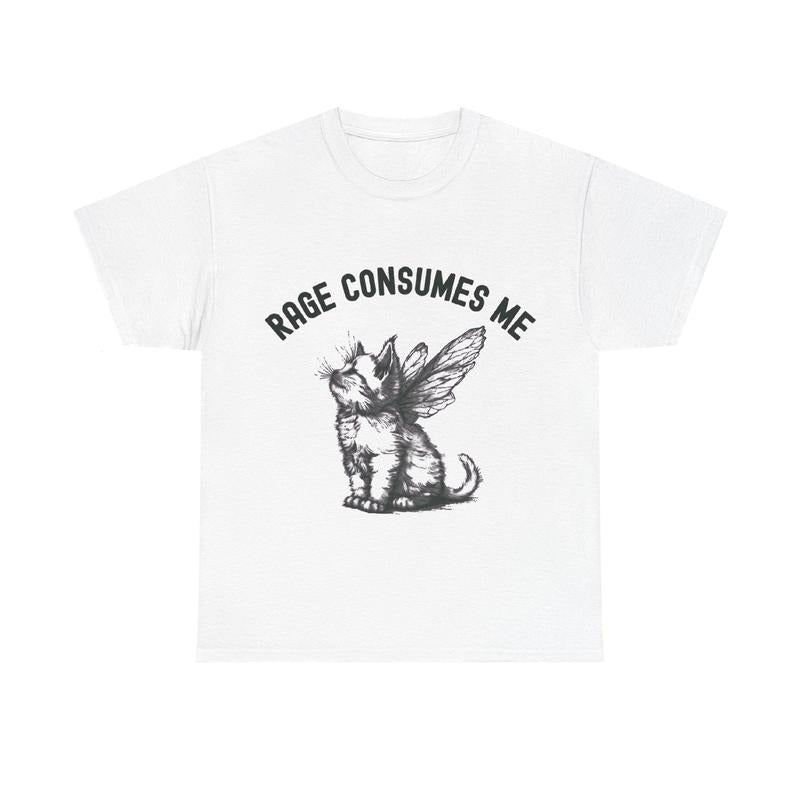 Rage Consumes Me Funny Cat Shirt, Graphic Unisex Tee Hoodie, Sweatshirt | CiraTrend.com