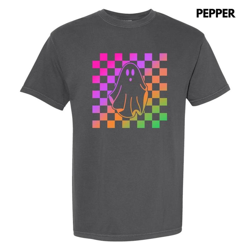 Rainbow Checkered Ghost Comfort Colors T-Shirt 'NLB' Hoodie, Sweatshirt | CiraTrend.com