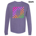 Rainbow Checkered Ghost Long Sleeve Comfort Colors T-Shirt 'NLB' Hoodie, Sweatshirt | CiraTrend.com