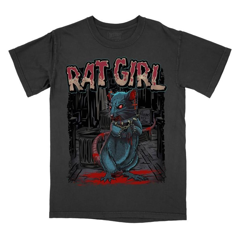 Rat Girl Comfort Colors Graphic Tee, Tshirt, Spooky Tee Womenswear Streetwear Hoodie, Sweatshirt | CiraTrend.com