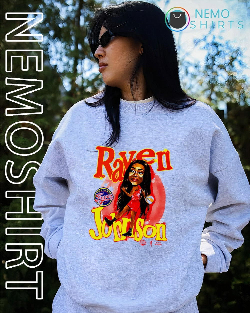 Raven Johnson Indiana Fever team caricature shirt