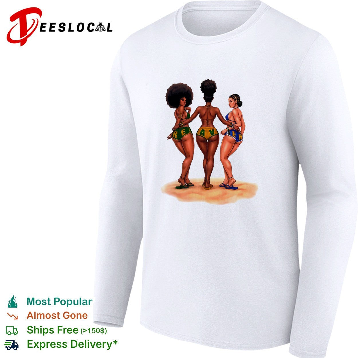 Raven three girls aesthetic beach summer shirt