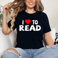 Reader Shirt I Love To Read Heart Reading TShirt | Cotton 100%, Crewneck, Top Womenswear Hoodie, Sweatshirt | CiraTrend.com