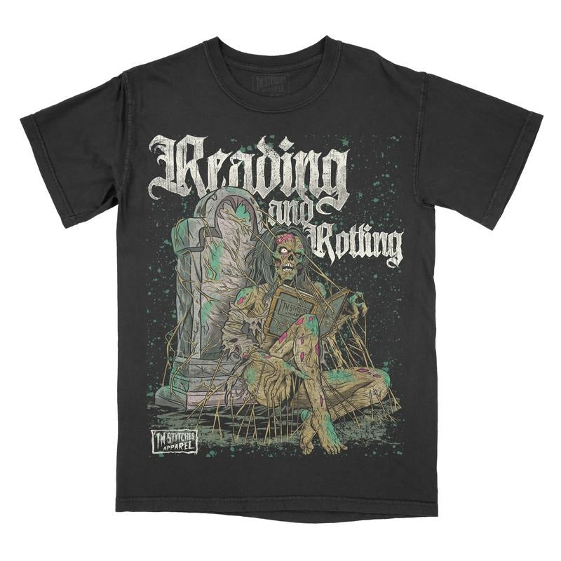 Reading and Rotting Comfort Colors Unisex T-shirt, Gothic, Alternative Fashion, Booktok, Smut, Dark Romance, Book lovers,...