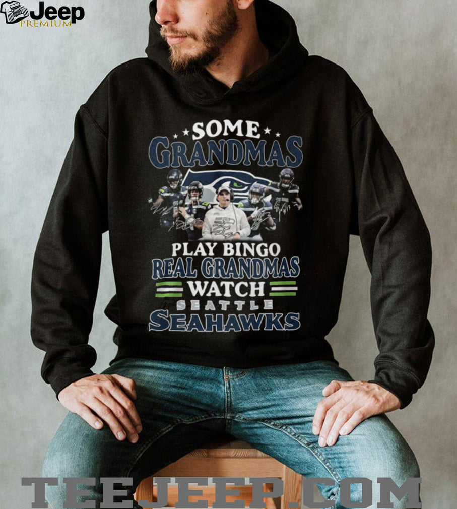 Real Grandmas Watch Seattle Football Signed Players T Shirt