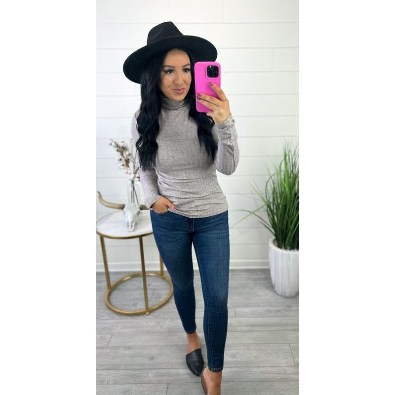 Rebecca Ribbed Turtle Neck Top T-Shirts, Hoodie, Sweatshirt | CiraTrend.com