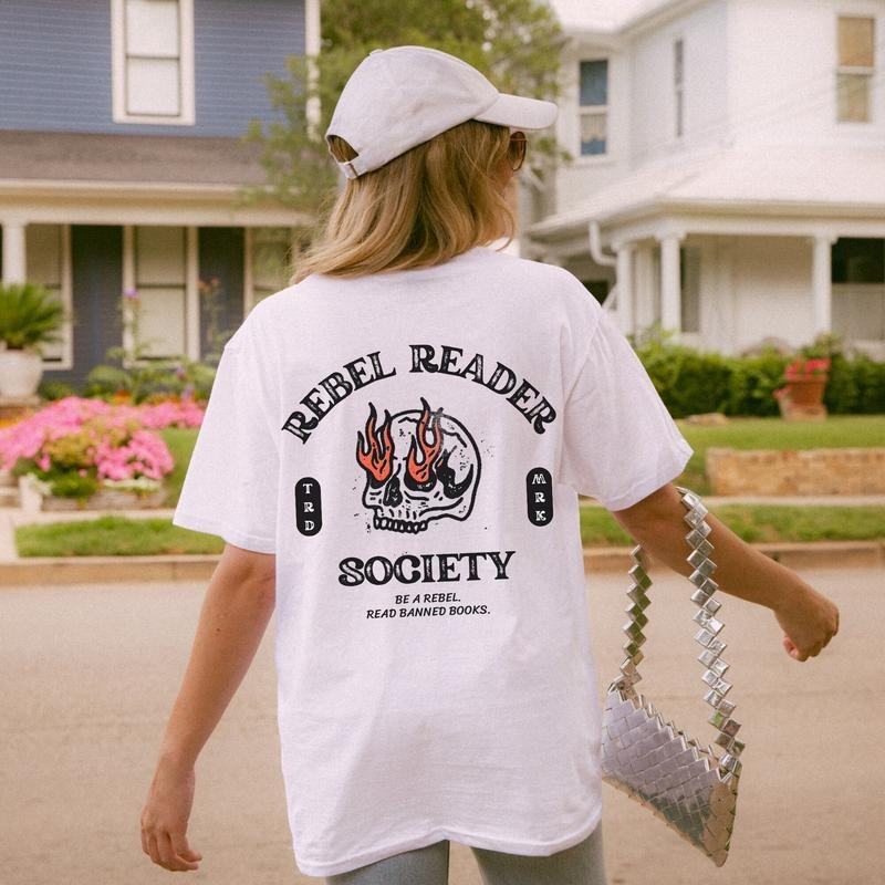 Rebel Reader Society Read Banned Books English Teacher Shirt Book Shirt Cool Book Shirt Edgy Western Shirt Vintage...