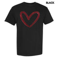 Red Cut Out Heart Sequin Patch Comfort Colors T-Shirt Hoodie, Sweatshirt | CiraTrend.com