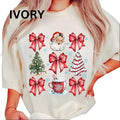 Red Doodles Christmas Shirt~ Unisex Apparel Relaxed Fit Printed In The USA Clothing Womenswear Casual Comfort Cotton Top...