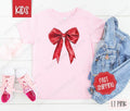 Red Heart Bow Kids Shirt - Valentine's Day Children's Tshirt - Cute Youth Tee Gildan Hoodie, Sweatshirt | CiraTrend.com