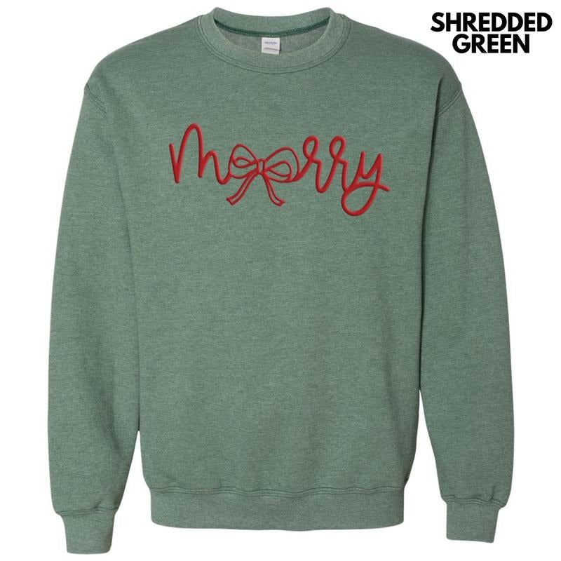 Red Merry Bow PUFF Sweatshirt T-Shirts, Hoodie | CiraTrend.com