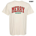 Red Varsity Merry Christmas Comfort Colors T-Shirt 'NLB' Hoodie, Sweatshirt | CiraTrend.com