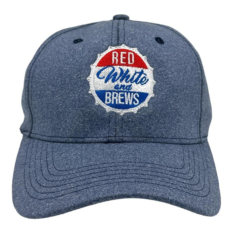 Red White and Brews Hat Funny Vintage USA Beer Novelty Cap Funny Hats Patriotic  Funny Beer  Novelty Caps for Men Navy - Standard