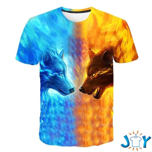 Red and Blue Wolf Hoodie