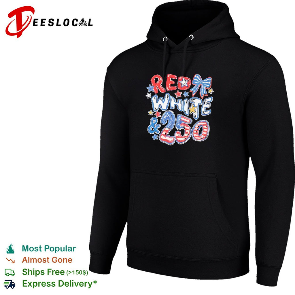 Red white and 250 America anniversary bow shirt