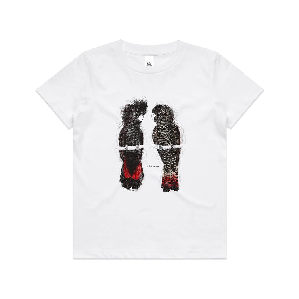 Red Tailed Black Cockatoos Kids Tee Hoodie, Sweatshirt | CiraTrend.com (Image 1)