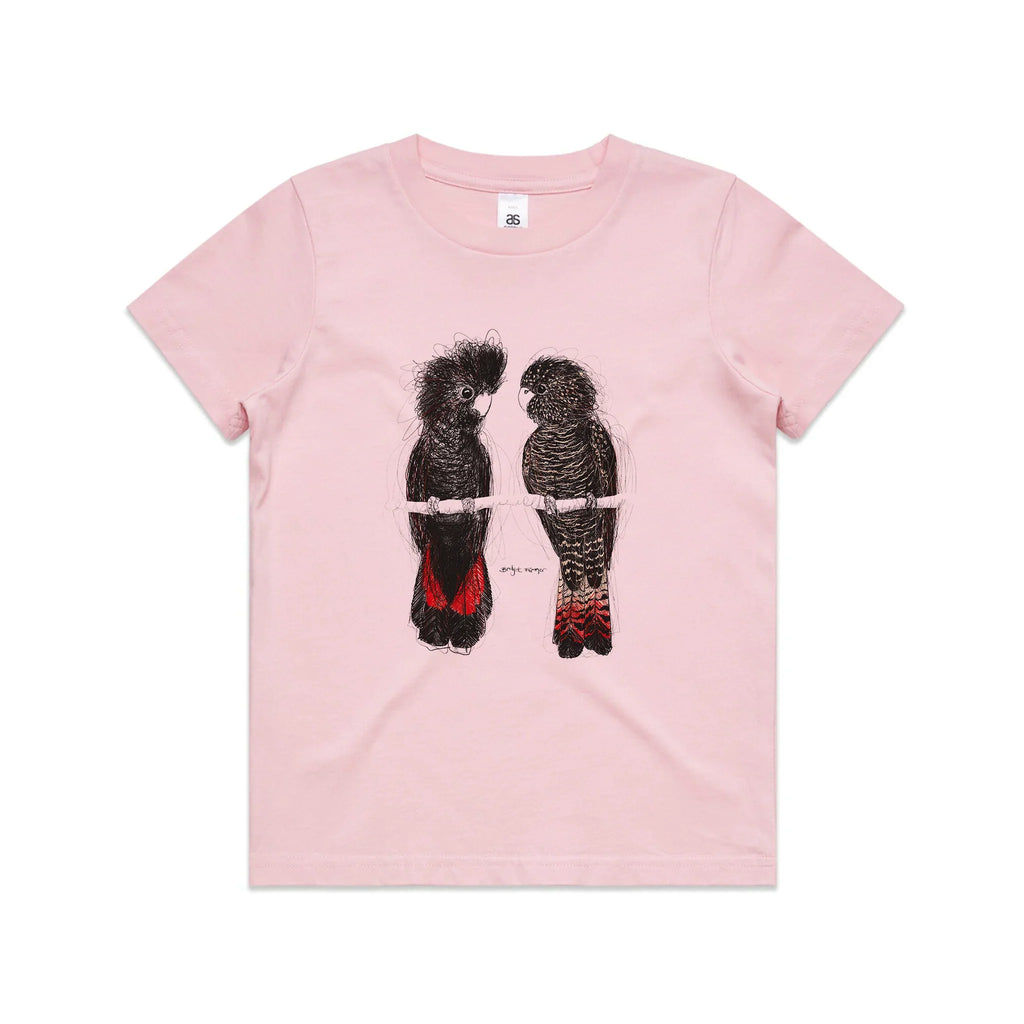 Red Tailed Black Cockatoos Kids Tee Hoodie, Sweatshirt | CiraTrend.com (Image 3)