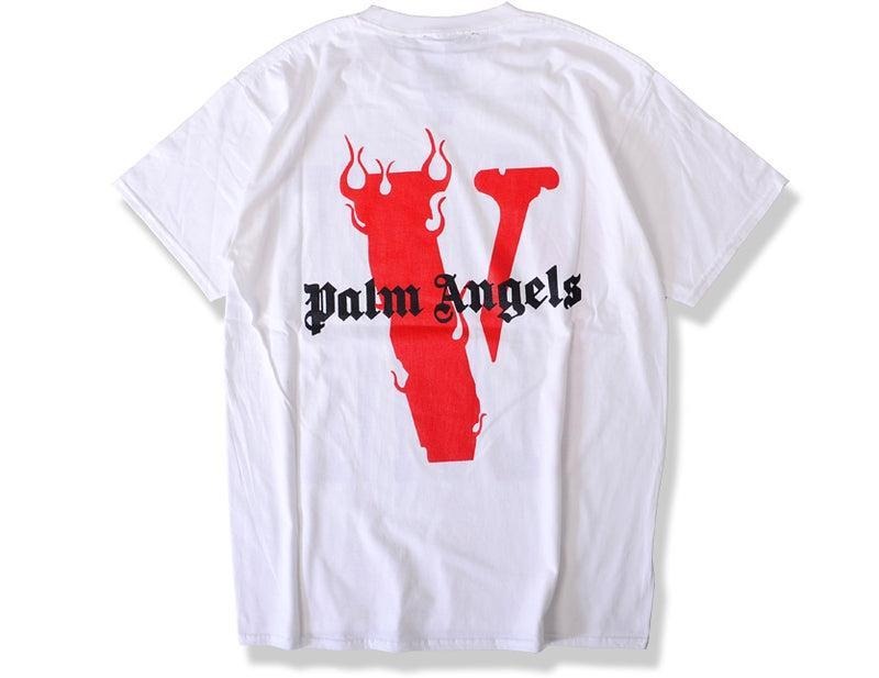 Vlone Palm Angels Tee White/Red Hoodie, Sweatshirt | CiraTrend.com