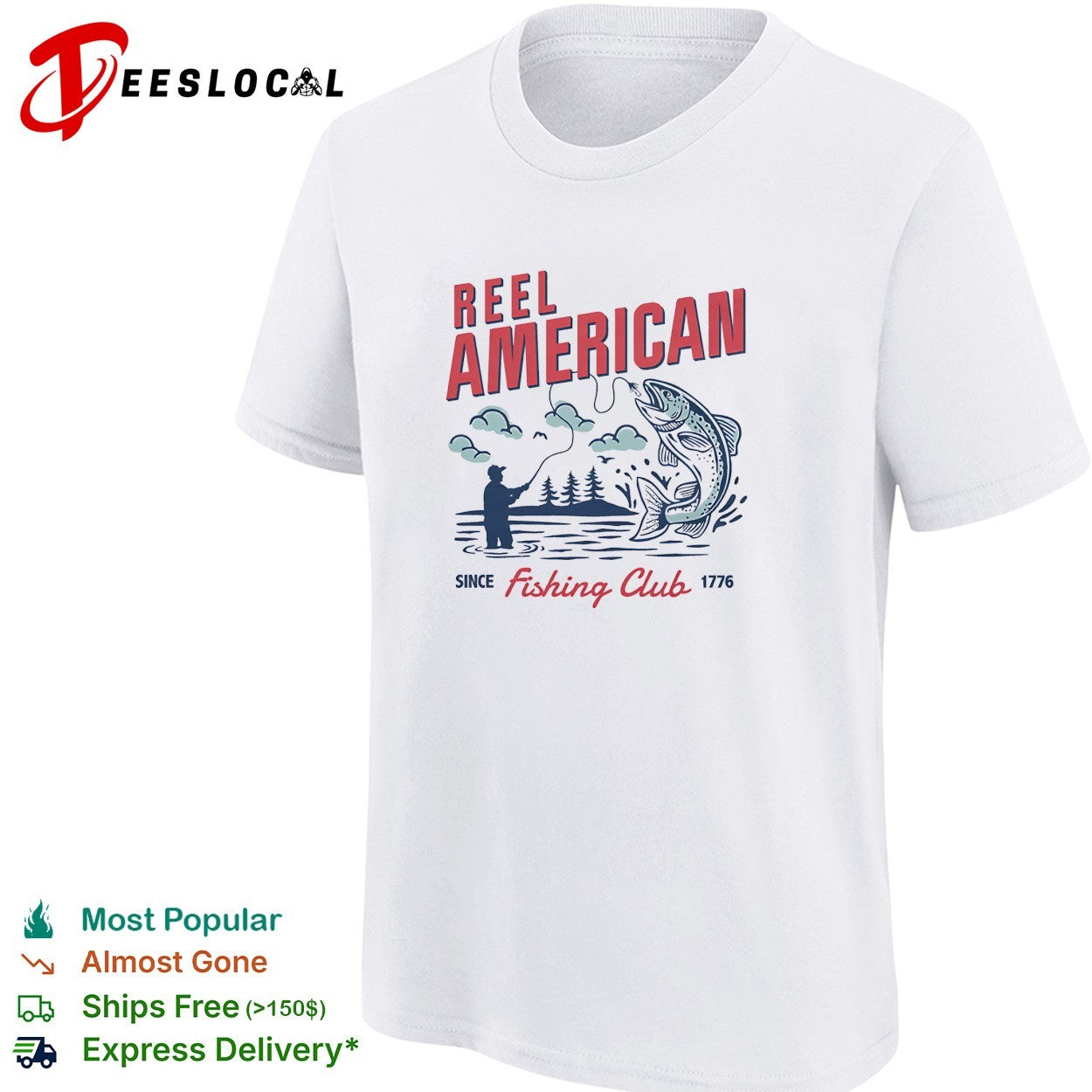 Reel American fishing club since 1776 shirt