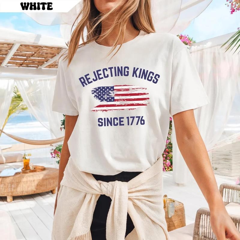 Rejecting Kings Since 1776 Protest Tee, No Faux King Way 86-47 Shirt, Pro Democracy, Political, Anti Authoritarianism,...
