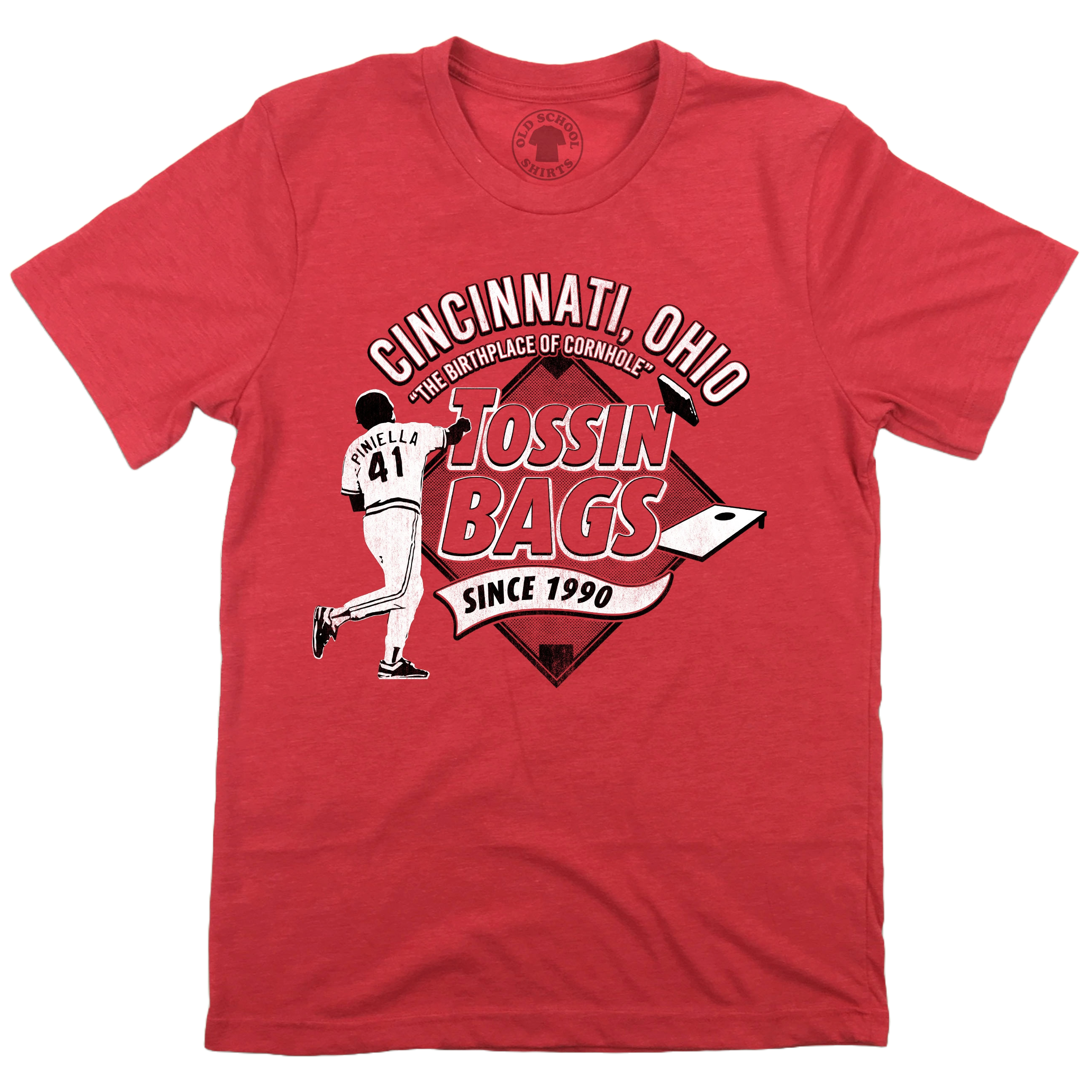 Tossin Bags Since 1990 - Sweet Lou Cincinnati Baseball & Cornhole Tee Hoodie, Sweatshirt | CiraTrend.com