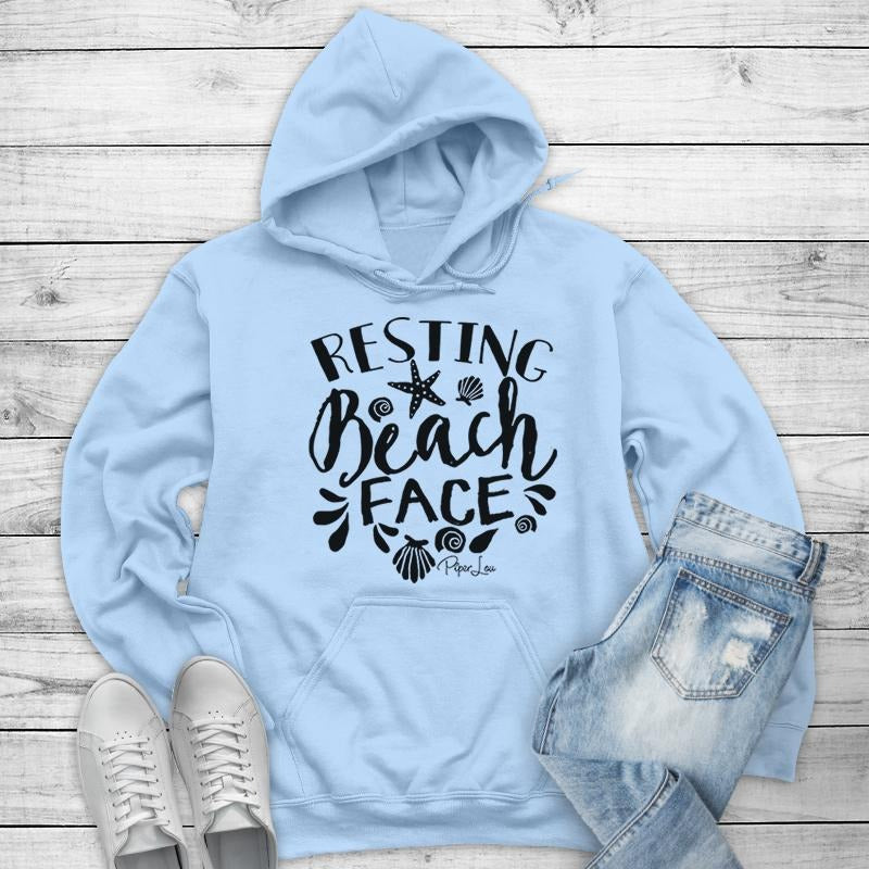 Resting Beach Face Hoodie, Printed in the USA hoodie #funny #cute #girly #beach T-Shirts, Sweatshirt | CiraTrend.com