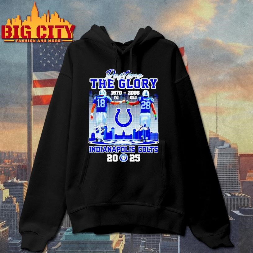 Restone The Glory Manning and Taylor 1970 2006 Indianapolis Colts 2025 city skyline Shirt