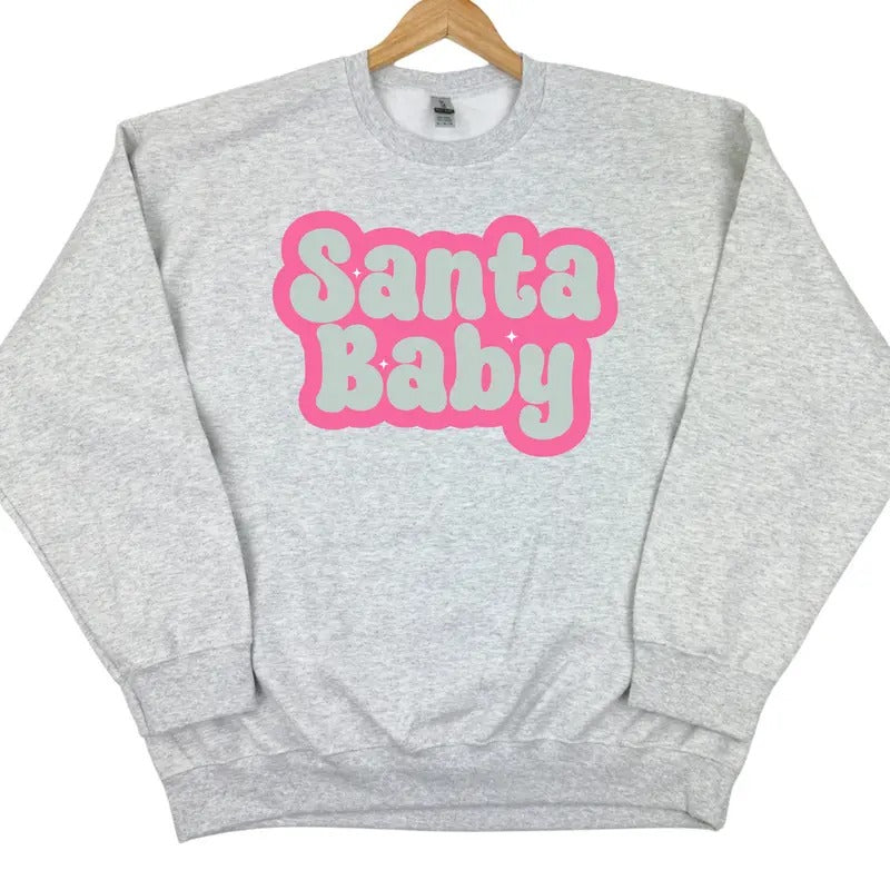 Retro  Santa Baby Words Sweatshirt 'NLB' T-Shirts, Hoodie | CiraTrend.com