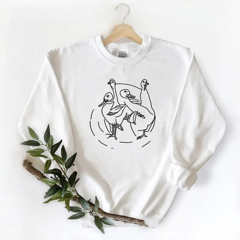 Retro 3 Ducks In A Row Unisex Tshirt Sweatshirt Hoodie, for duck hunters, husbands and Mallard duck lovers | CiraTrend.com
