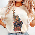 Retro 4th July Statue of Liberty, Floral America T-shirt, America 4th July sweatshirt, American Shirt,Land Of The Free...