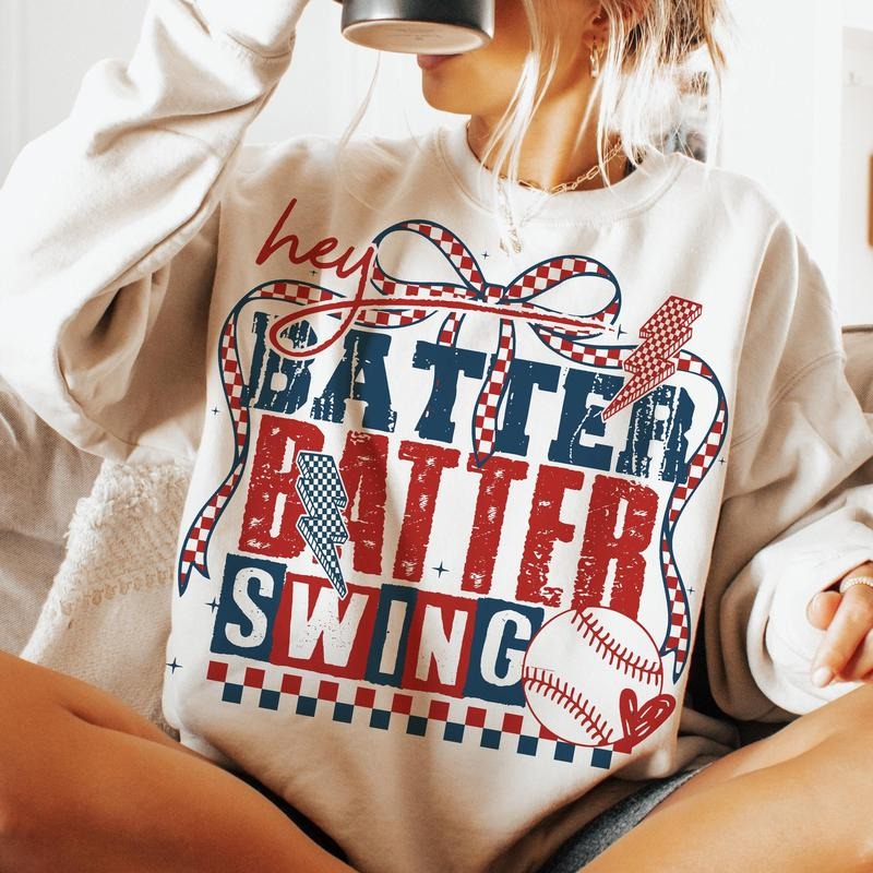 Retro Baseball Batter Batter Swing Shirt Shirt Baseball Saying Shirt Game Day Baseball Coquette Bow Shirt Shirt Retro...