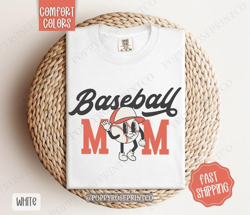 Retro Baseball Mom Comfort Colors, Mom Tee, Baseball Mom Women's Tshirt Hoodie, Sweatshirt | CiraTrend.com