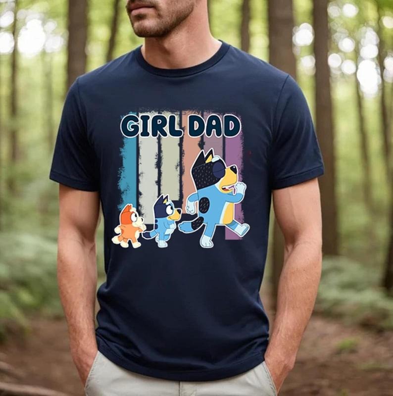 Retro Bluey Family Shirt, Family Girl Dad Bluey Shirt, Bluey Dad Shirt, Bluey Girl Dad Sweatshirt, Girl Dad Shirt, Bluey...