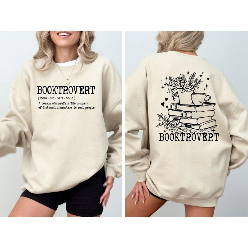 Retro Booktrovert Sweatshirt, Book Lover Shirt For Women, Classic Literature Hoodie, Bookish Girl Sweat,Bookworm Hoodie,Gift For Librarian